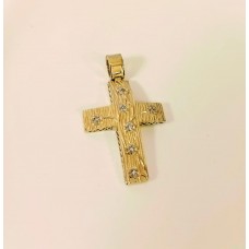 ΓΥΝΑΙΚΕΙΟΣ ΣΤΑΥΡΟΣ ΧΡΥΣΟ ΛΕΥΚΟ (ΠΕΤΡΕΣ ΖΙΡΓΚΟΝ) K14 CRWG84